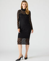 VIVIENNE STUDDED LACE DRESS BLACK